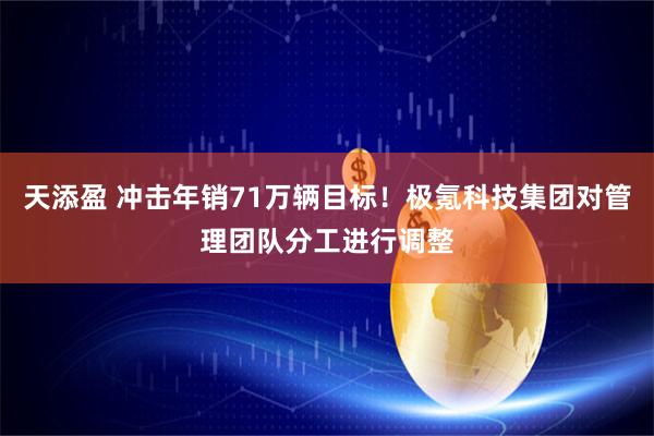 天添盈 冲击年销71万辆目标！极氪科技集团对管理团队分工进行调整